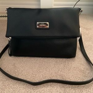 Brand new Nine West black leather crossbody bag.